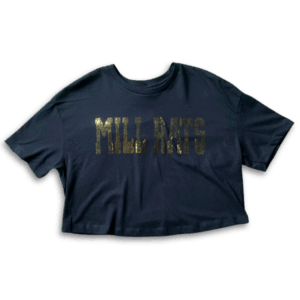 Ladies Sequin Black Crop